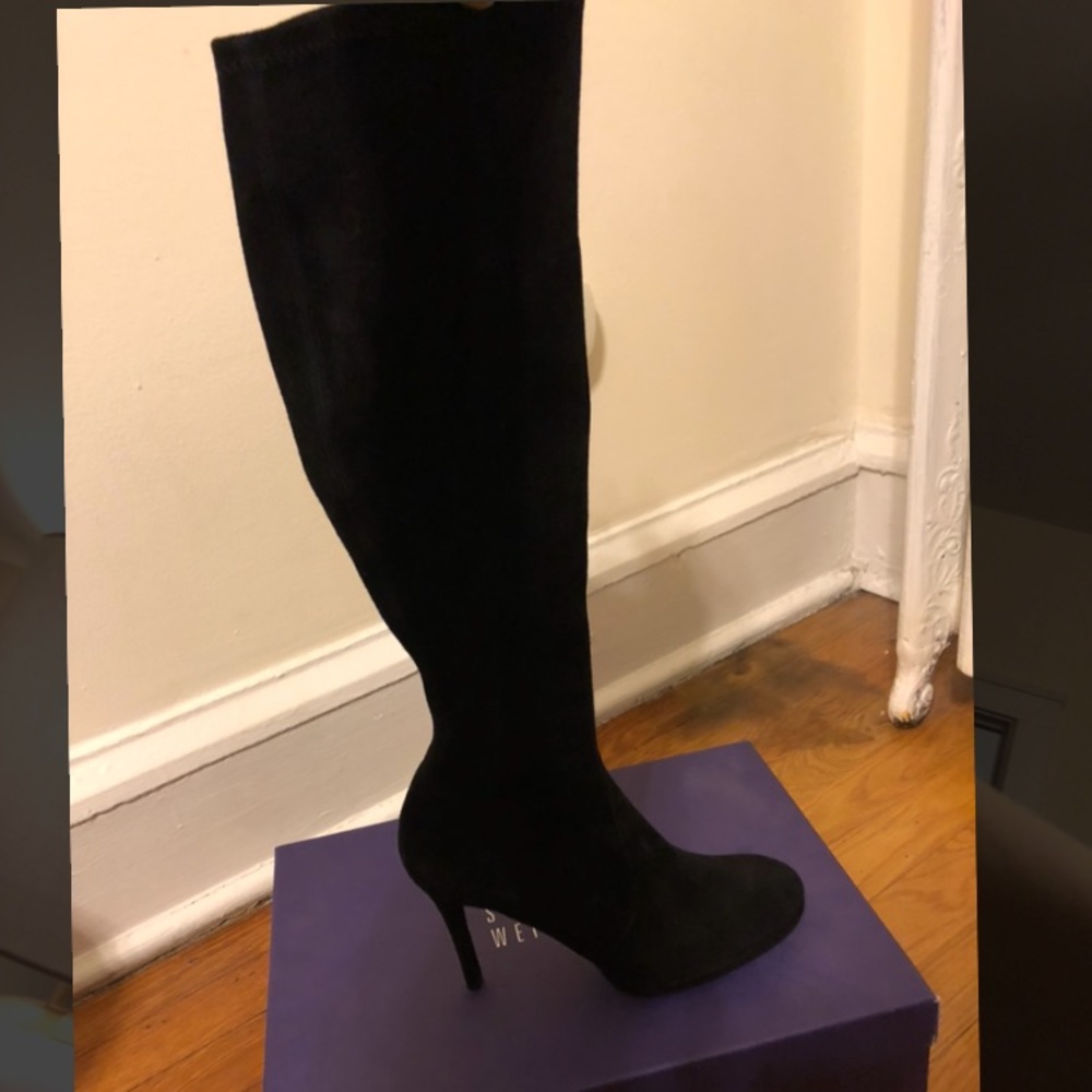 Stuart Weitzman Black Knee high Stiletto Boots